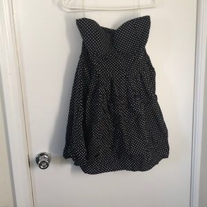 Black polka dot dress